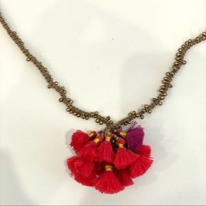 Red Roberta Roller Rabbit Tassel Necklace